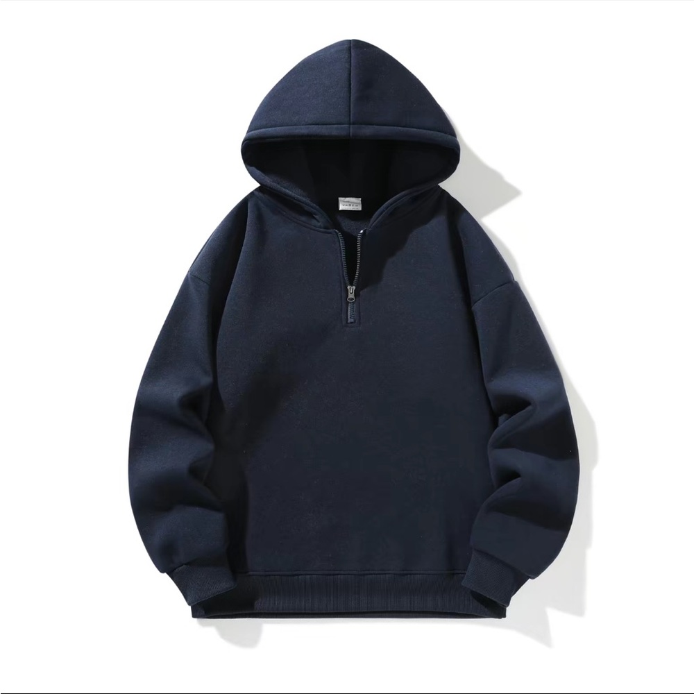 Navy Blue Half-Zip Hoodie